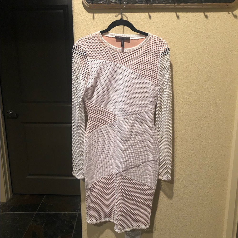 BCBG MaxAzria form fitting white dress